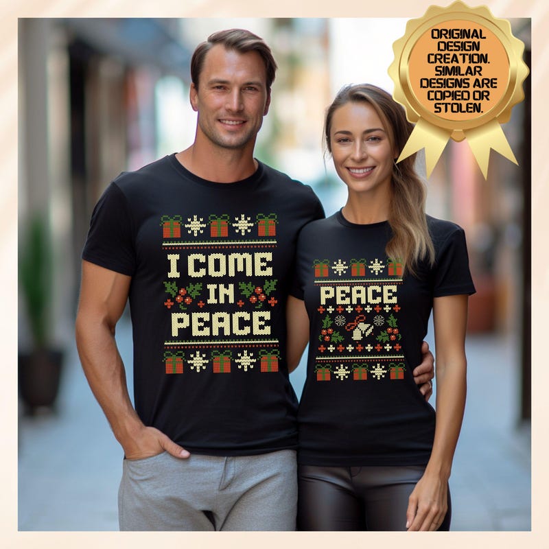 I COME IN PEACE I'M PEACE Couple Matching Pullover Hoodie - Paar Hoodies