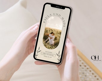 Digital I Save The Date Karte I Einladung I personalisiert I Hochzeit I per Whatsapp versendenVorlage / individuell Template