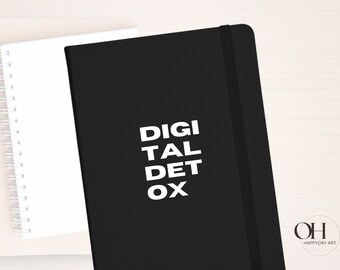 Digital Detox Notizbuch gebunden I Gedankengut I Notizheft DIN A5 I Spruch I Tagebuch I persönliches Geschenk für Freundin I Planer liniert