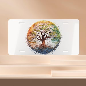 Celtic Tree Of Life Vanity License Plate, Celtic Tree Of Life Front License Plate, Celtic Family Tree Car Decor, Celtic Tree Of Life Car Tag