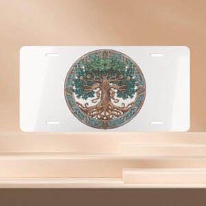 Celtic Tree Of Life Vanity License Plate, Celtic Tree Of Life Front License Plate, Celtic Family Tree Car Decor, Celtic Tree Of Life Car Tag