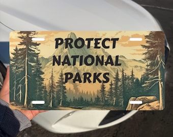 Protect National Parks Front License Plate, Save NPR Car Tag