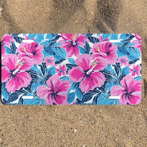 Hibiscus Flower License Plate, Tropical Vanity License Plate, Hawaiian Flower Front License Plate, Hibiscus Car Decor, Floral Car Tag