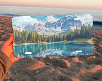 Mountain Front License Plate, Nature Car Tag