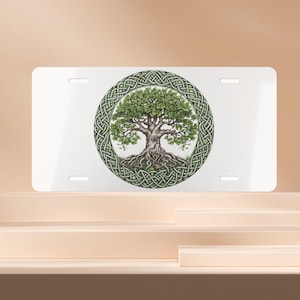 Celtic Tree Of Life Vanity License Plate, Celtic Tree Of Life Front License Plate, Celtic Family Tree Car Decor, Celtic Tree Of Life Car Tag