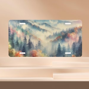 Misty Mountains License Plate, Mountain License Plate Frame, Decorative Front License Plate, Pretty Vanity License Plate, Nature Car Tag