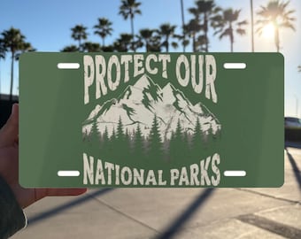 Protect National Parks License Plate: Conservation Awareness Car Tag