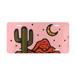 Retro License Plate, Desert Vanity License Plate, Cute License Plate