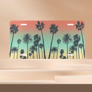 Palm Tree License Plate, Tropical Vanity License Plate, Beachy Summer Front License Plate, Beach Car Accessories, Palm Trees Car Tag