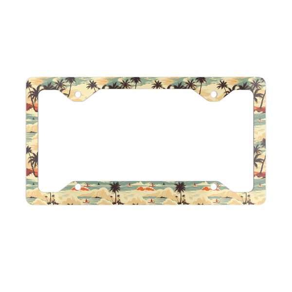 Tropical License Plate Frame Etsy