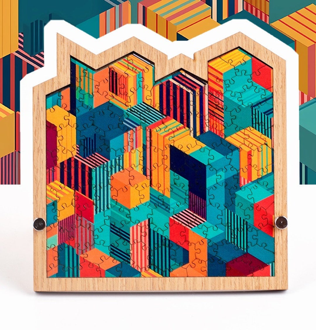 Colorful Architecture Puzzle High Difficulty Irregular Etsy