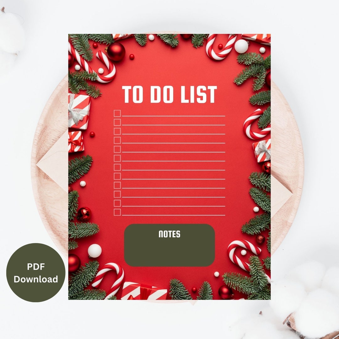 Printable Christmas to Do List Holiday Checklist Budget - Etsy