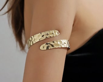 Minimalist Arm Cuff, Gold Arm Band, Gold Upper Arm Cuff Bracelet, Silver Arm Band, Arm Cuff Gold, Gift