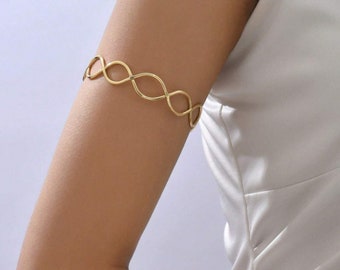 Chic Minimalist Arm Cuff, Gold Arm Band, Gold Upper Arm Cuff Bracelet, Chic Arm Band, Arm Cuff Gold, Gift for Her