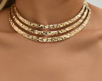 Gold Choker, Metal Cuff Choker, Choker Necklace, Gold Choker, Layered Choker, Silver Choker, Dainty Choker Necklace, Gift for Her