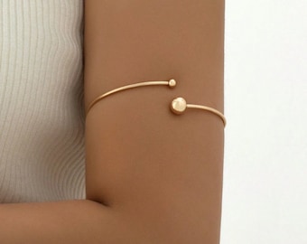 Minimalist Arm Cuff, Gold Arm Band, Gold Upper Arm Cuff Bracelet, Silver Arm Band, Arm Cuff Gold, Gift