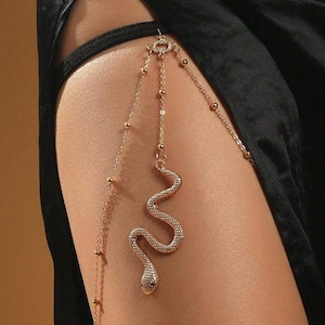 Snake Thigh Chain: Gold Leg Belt, Fashionable Body Jewelry