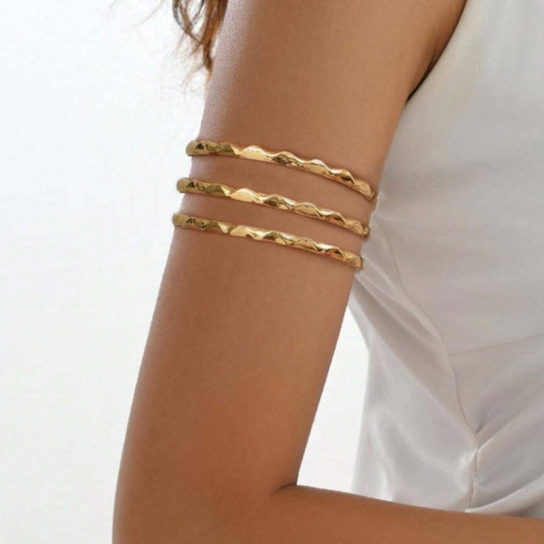 Minimalist Arm Cuff, Gold Arm Band, Gold Upper Arm Cuff Bracelet, Silver Arm Band, Arm Cuff Gold, Gift