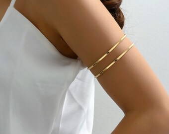 Minimalist Arm Cuff, Gold Arm Band, Gold Upper Arm Cuff Bracelet, Arm Cuff Gold, Gift