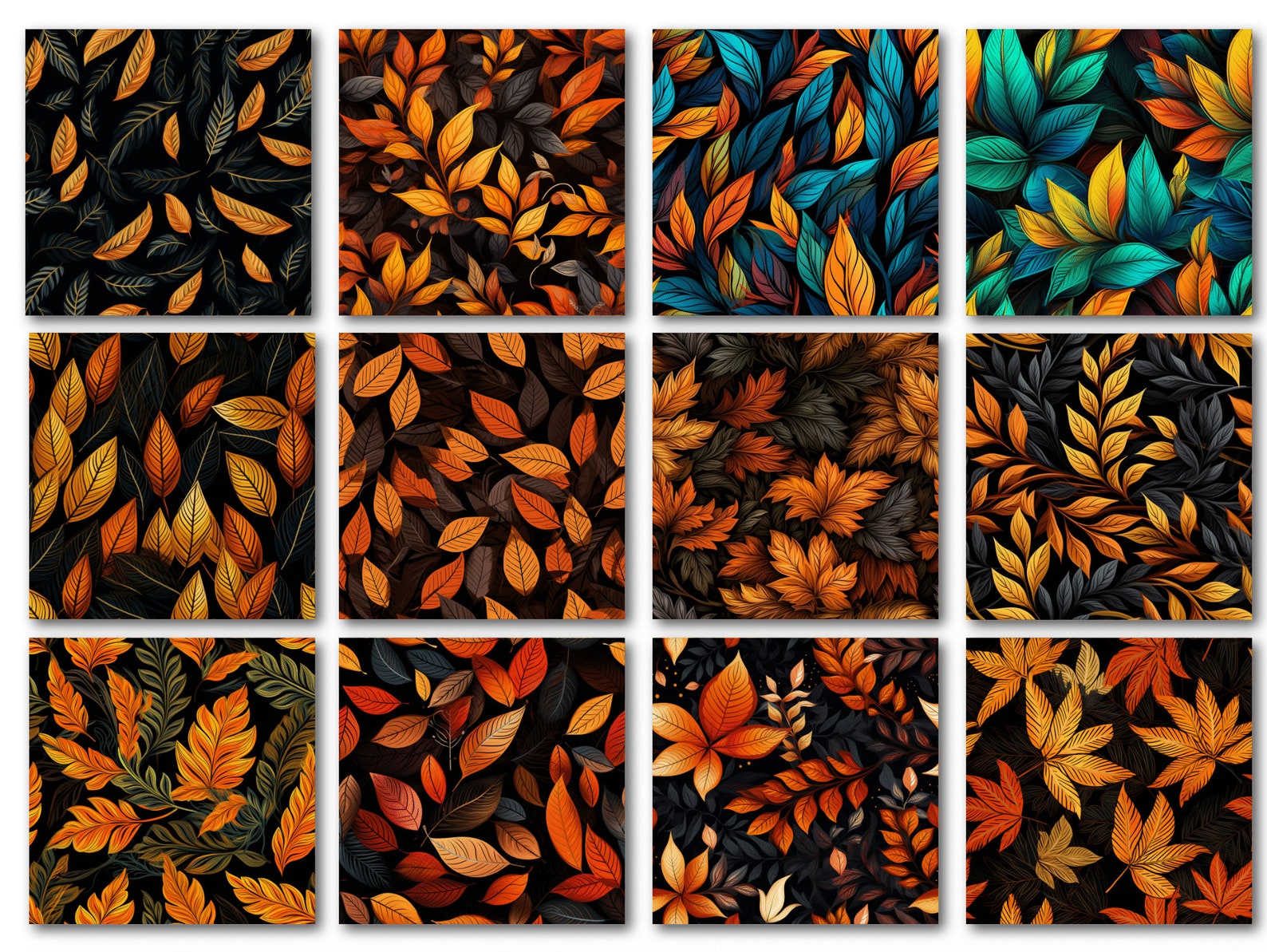 Breathtaking Collection of 50 Autumn Leaf Patterns - Etsy