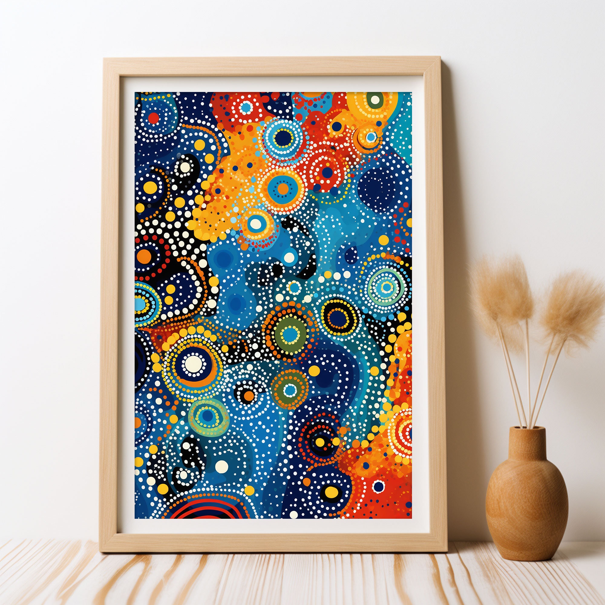 Aboriginal Inspired Colourful Art Print, DIGITAL DOWNLOAD, Ethereal ...
