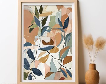 Australian Eucalyptus Earthy Symphony Painting Wall Art DIGITAL DOWNLOAD Botanical Eucalypt Leaves Art Print Botanical Floral Eucalyptus