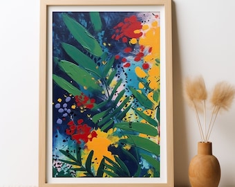 Australian Wildflowers Native Abstract Painting, DIGITAL DOWNLOAD, Native Wildflowers, Australian Art Natives, Wall Art, Printable Wall Art