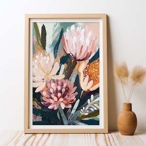 Australian Banksia Bushland Dreams DIGITAL DOWNLOAD Native Flowers Banksia Botanical Wall Art Abstract Floral Print Printable Wall Art