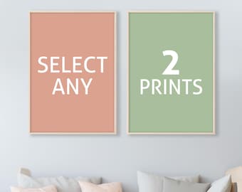Select Any 2 Digital Prints, DIGITAL DOWNLOAD, Set of 2 Prints, Mix and Match, Custom Wall Art Set, Choose Any 2, Printable Wall Art Set