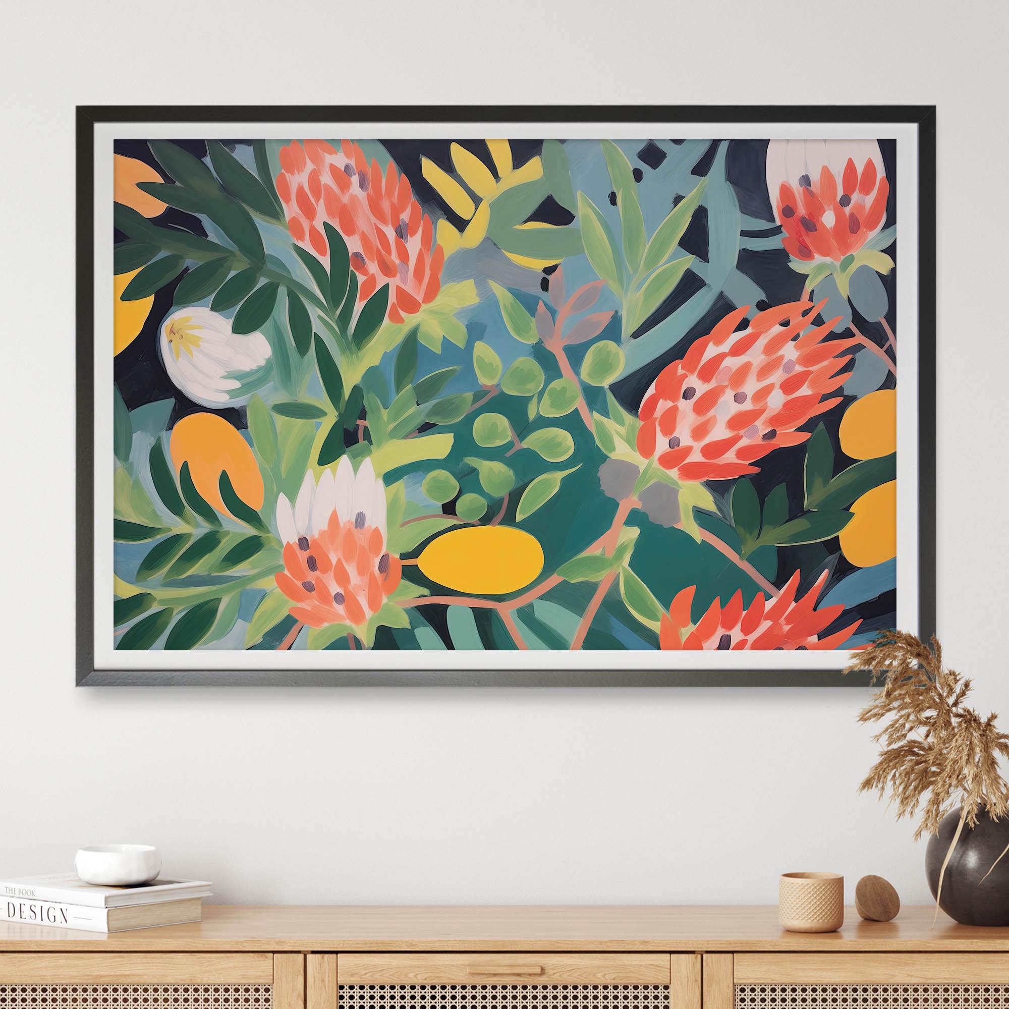 Australian Banksia Wilderness Gouache Painting Wall Art Landscape Print DIGITAL ART Native Flower Banksia Botanical Native Floral Printable