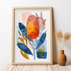 Australian Banksia Floral Oasis Abstract, DIGITAL Art Print, Native Flowers Banksia, Botanical Wall Art, Australian Native Flower Printable