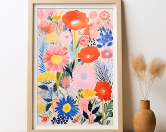 Floral Coastal Australian Bloom, Digital Art Print, Abstract Floral Wall Art Abstract Floral Boho Art Matisse Flowers Modern Art Printable