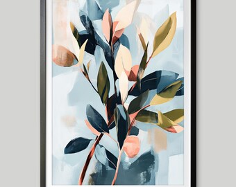 Australian Bush Eucalyptus Harmony, DIGITAL DOWNLOAD, Native Flowers Botanical Wall Art Floral Print Australian Flowers, Printable Wall Art