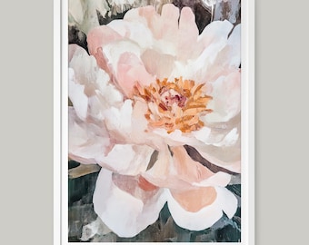 Peony Escape Flowers DIGITAL Art Print, Peony Vintage Flower Print, Peony Painting Wall Art, Floral Print, Peonies Print, Peonies Printable