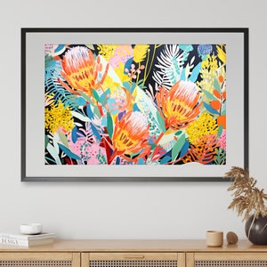 Australian Banksia Floral Dreams Painting, DIGITAL Art Print, Native Banksia Botanical Wall Australian Art Print, Native Flower Printable
