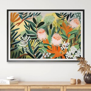 Wall Art Australian Banksia Wild Beauty Gouache Painting Landscape, DIGITAL Art Print Native Flowers Banksia, Botanical Floral Printable