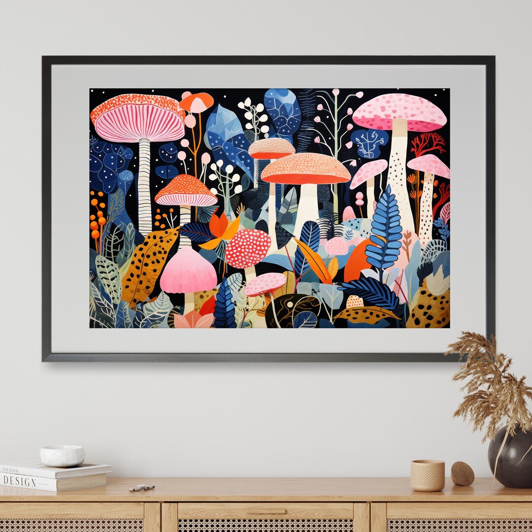 Whimsical Mushroom Garden, DIGITAL DOWNLOAD, Cute Whimsy Mushy Painting ...