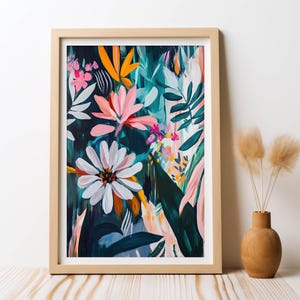Floral Botanical Secrets Wall Art Digital Art Print Abstract Colourful Vibrant Floral Wall Art Abstract Floral Matisse Moody Art Printable