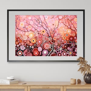 Aboriginal Inspired Art Ethereal Circles of Life Pink Pastels, DIGITAL DOWNLOAD, Abstract Art, Modern Art Dot Painting, Printable Wall Art