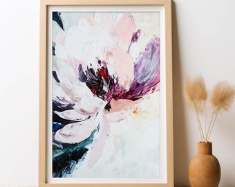 Peony Floral Elegance Wall Art Painting DIGITAL Art Print, Peony Flower Print, Peony Floral Print Peonies Abstract Print Peonies Printable