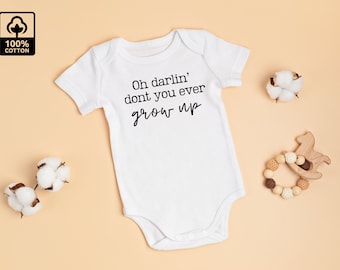 Never Grow Up Baby Vest, Taylor Baby Grow, Taylor Baby Clothing, TS Baby Grow, Baby Shower Gift, Pregnancy Announcement, New Baby Gift