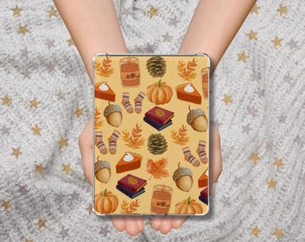 Encarte para Kindle de otoño: Decoración otoñal con temática de libros, cartulina de lino