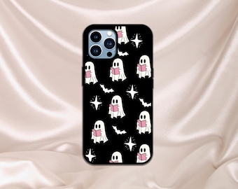 Funda para teléfono con fantasmas de libros, funda para teléfono con fantasmas de libros, funda para teléfono con fantasmas adorables, funda para teléfono con fantasmas adorables de Halloween, regalo para teléfono con fantasmas de libros