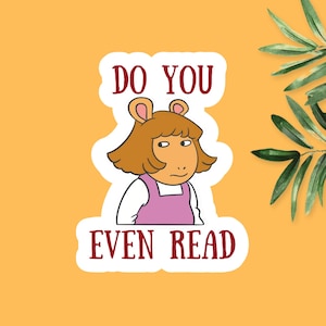 Arthur Show Inspired Sticker, 90’s Retro Kids TV, DW Side Eye Meme Sticker, Book Lover Gift, Bookish Kindle Sticker, Funny Bookish Stickers