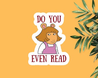 Pegatina inspirada en el programa de Arthur: Meme de DW de reojo, TV retro de los 90