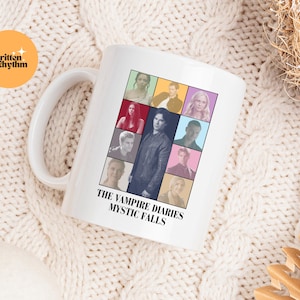 Ensemble tasse et sous-verre TVD, Mug vampire, cadeau tasse à café, produits dérivés TVD, tasse cadeau café TVD, Damon Salvatore Stefan Salvatore, tasse Mystic Falls