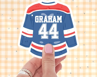 Graham 44 Ice Hockey Jersey Sticker, Ice Hockey Jersey Sticker, Hockey Romance Sticker, Fictional Hockey Boys Sticker, Fake Dating Trope