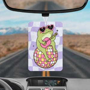 Retro Disco Frog Car Air Freshener, Cute Frog Car Air Freshener, Frog Air Freshie, New Driver Gift, Funny Novelty Car Gift, Cute Car Decor