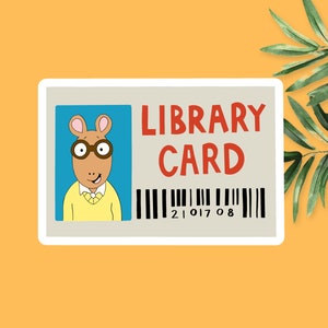 Arthur Library Card Sticker, Library Card Sticker, Arthur Reading Sticker, Bookish TV Sticker, Bookish Sticker, 2000s TV Show Kindle Sticker