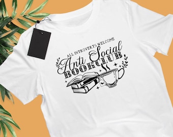 Anti Social Book Club Shirt: Organic Cotton Bookish Tee